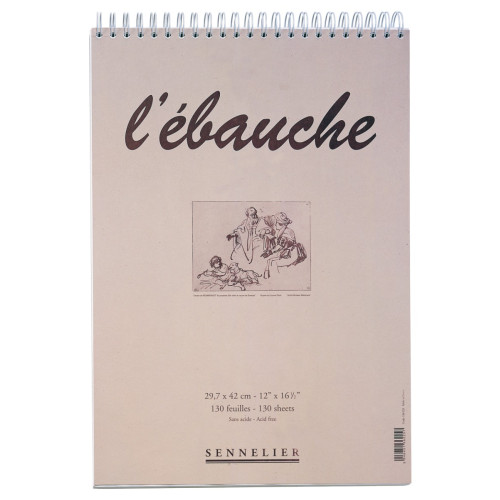 Блокнот на спіралі для ескізів та нарисів Ebauche Sennelier, 130 аркушів, 21 x 29,7 см (A4), 90 г/м (N136222)