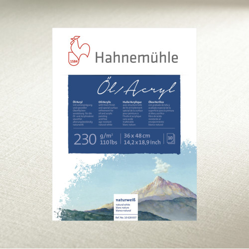 Бумага для масла и акрила Hahnemuhle Oil & Acrylic 230 г/м² , 18 x 24 см, 10 листов, склейка