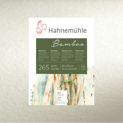 Папір для різних технік малювання Hahnemuhle Bamboo Mixed Media 265 г/м² , 8 x 10,5 см, 10 аркушів, міні-склейка