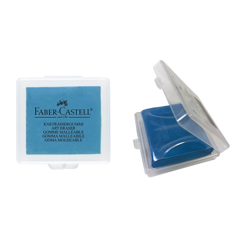 Резинка-клячка Faber-Castell в пластиковом футляре, синяя