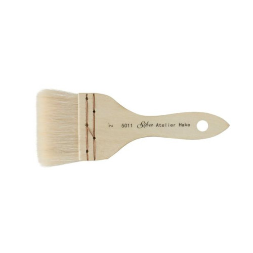 Кисть флейц коза hake Silver Brush Atelier Short 5011 № 2 (50 мм) короткая ручка
