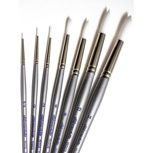 Кисть синтетика мягкая Silver Brush Silverwhite 1500S № 12 (9 мм) круглая