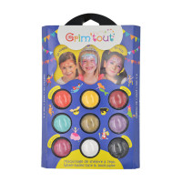 Тематична палітра фарб для гриму GrimTout Принцеси 9 кольорів