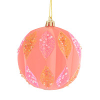 Шар елочный персиковый Ромбы d-8 см Yes! Fun