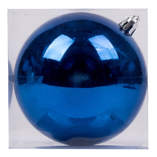 Новогодний шар Novogodko, пластик, 10 cм, синий, глянец
