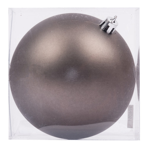 Новогодний шар Novogodko, пластик, 10 cм, серый графит, матовый