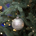 Новогодний шар Novogodko, стекло, 8 см, светло-серый, глиттер, орнамент