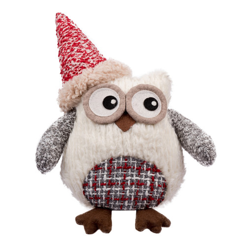 Новорічна м‘яка іграшка Novogod‘ko «Сова в ковпачку», 25 см