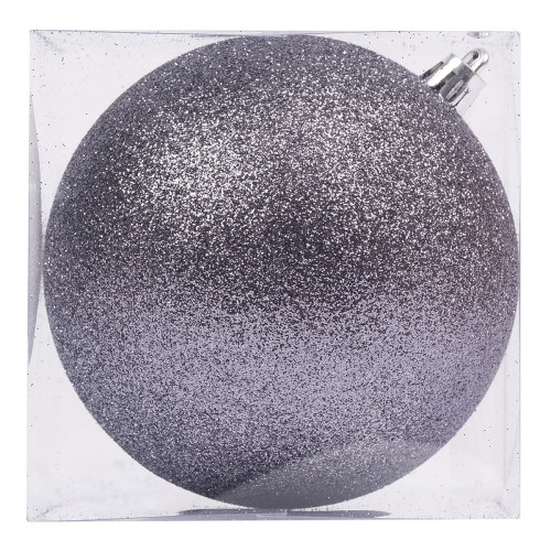 Новогодний шар Novogodko, пластик, 10 cм, серый графит, глиттер