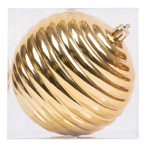 Новогодний шар Novogodko формовой, пластик, 10 cм, золото, глянец