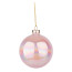 Новорічна куля Novogod‘ko, скло, 8 см, світло-рожева, глянець, мармур