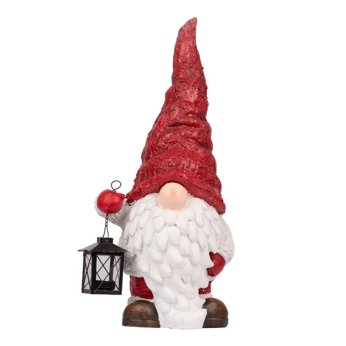 Новогодняя декоративная фигура Novogodko Дед Мороз в колпаке с фонариком, 54 см