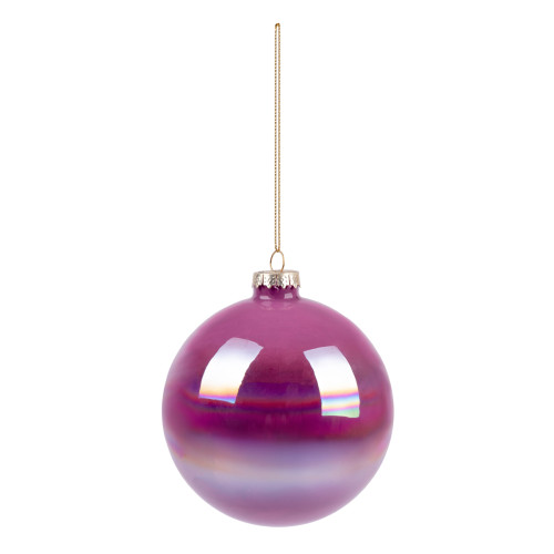 Новогодний шар Novogodko, стекло, 8 см, розовый, глянец, мрамор