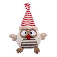 Новогодняя мягкая игрушка Novogodko «Сова в колпачке», 30 см