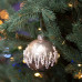 Новогодний шар Novogodko, стекло, 8 см, бежевый, перламутр, орнамент