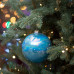 Новорічна куля Novogod‘ko, скло, 12 см, синя, глянець, мармур