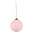Новорічна куля Novogod‘ko, скло, 10 см, світло-рожева, матова, орнамент
