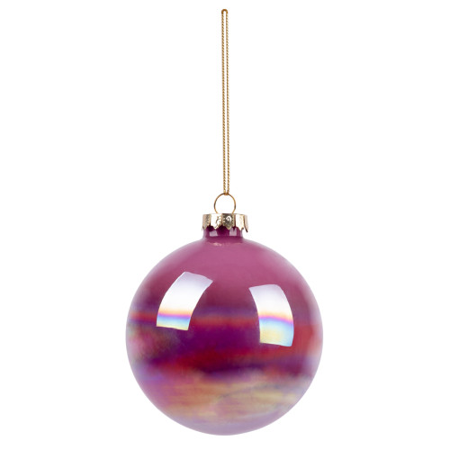 Новогодний шар Novogodko, стекло, 10 см, розовый, глянец, мрамор