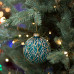 Новогодний шар Novogodko, стекло, 10 см, зеленый, матовый, орнамент