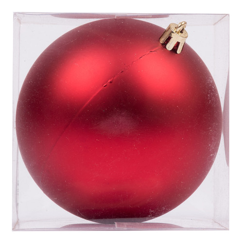 Новогодний шар Novogodko, пластик, 10 cм, красный, матовый