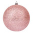 Новорічна куля Novogod‘ko, пластик, 12 cм, рожеве золото, гліттер
