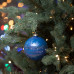 Новорічна куля Novogod‘ko, скло, 10 см, синя, глянець, мармур