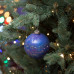 Новорічна куля Novogod‘ko, скло, 10 см, сіро-блакитна, глянець, мармур