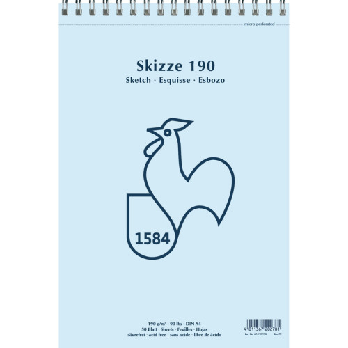 Альбом на спіралі Hahnemuhle Sketch Pad 120 (120 г/м² ), А4, 50 аркушів