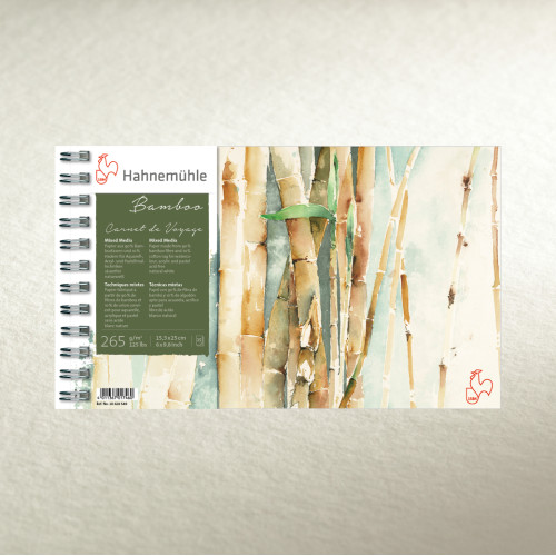 Альбом на спіралі Hahnemuhle Bamboo Carnet de Voyage 265 г/м² , 15,3 x 25 см, 15 аркушів