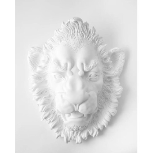 Настенный декор Голова Льва (белый)