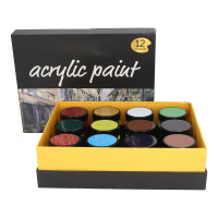 Набір акрилових фарб для малювання COLORE AcryLic Paint 12 кольорів в банках по 100 мл.