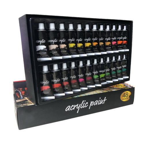 Набор акриловых красок YOVER AcriLyc Paint для рисования (48 цветов по 22 мл.)