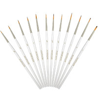 Кисти-линеры PROPLEX, нейлоновые, круглые с удлинённым ворсом. Набор 12 шт.