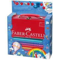 Акварельні кольорові олівці Faber-Castell Jumbo Grip 18 кольорів в метал. валізці з аксесуарами, 201312