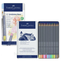 Карандаши акварельные Faber-Castell Goldfaber Aqua, 12 цветов в металлической коробке, пастельные цвета,114622