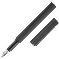 Ручка перьевая Pininfarina PF ONE Fountain Black, перо F, корпус металлический черный