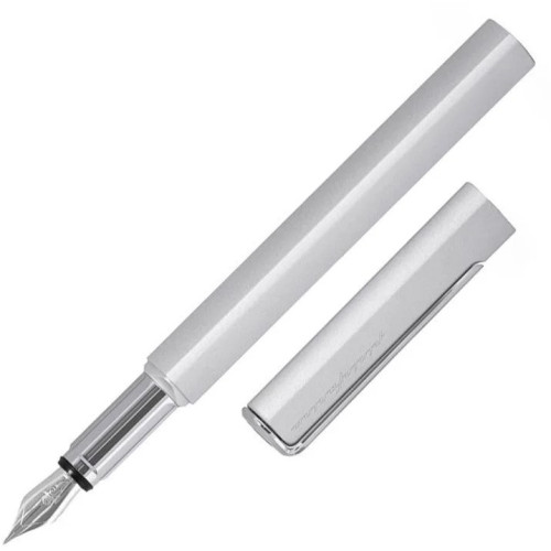 Ручка перьевая Pininfarina PF ONE Fountain Silver, перо М, корпус металлический, цвет серебряный