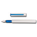 Ручка перьевая Pininfarina PF ONE Fountain Bicolor, перо F, корпус металлический, цвет серебряный с голубым