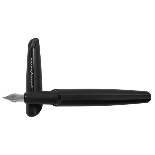 Ручка перьевая Pininfarina PF TWO Fountain Black, перо F, корпус металлический черный