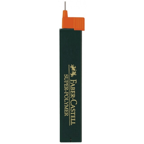 Грифель для механического карандаша В (0,9 / 1,0 мм) 12 шт, 120901 Faber-Castell Super-Polymer