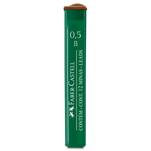 Грифель для механічного олівця В (0,5 мм) 12 шт, 521501 Faber-Castell Polymer