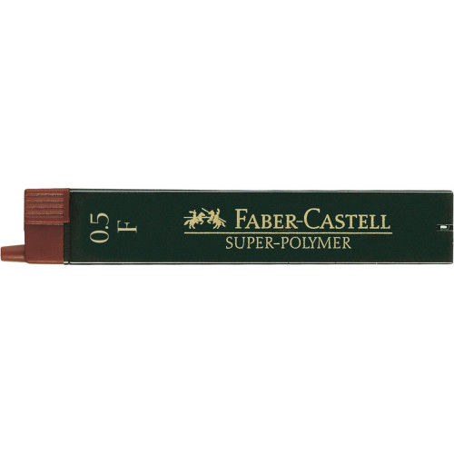 Грифель для механического карандаша F (0,5 мм) 12 шт, 120510 Faber-Castell Super-Polymer