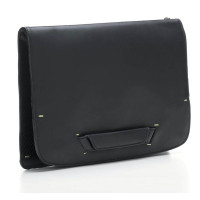 Чоловіча шкіряна сумка-трансформер Bag Folio by Pininfarina з наплічними ременями чорна