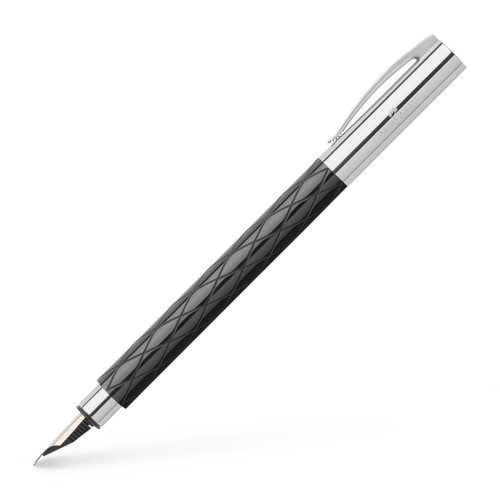 Пір'яна ручка Faber-Castell Ambition Rhombus Black, колір корпусу чорний, перо F, 148921