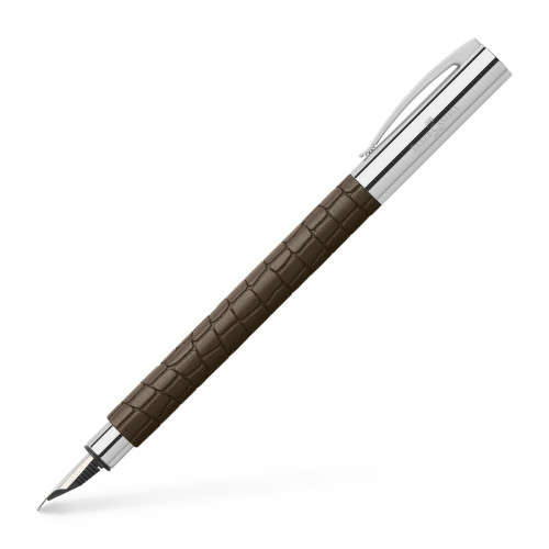 Пір'яна ручка Faber-Castell Ambition 3D Croco, колір корпусу-коричневий, перо F, 146051