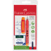 Ручка пір'яна шкільна Faber-Castell Scribolino для лівшів, корпус асорті + 6 синіх картриджів, 149803