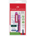 Ручка пір'яна шкільна Faber-Castell Scribolino для лівшів, корпус асорті + 6 синіх картриджів, 149803