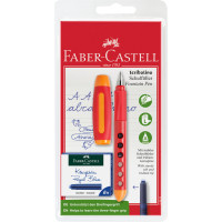 Ручка пір'яна шкільна Faber-Castell Scribolino для лівшів, корпус асорті + 6 синіх картриджів, 149803