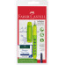 Ручка пір'яна шкільна Faber-Castell Scribolino для лівшів, корпус асорті + 6 синіх картриджів, 149803