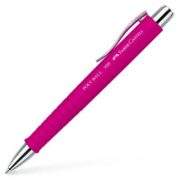 Ручка шариковая Faber-Castell POLY BALL ХВ автоматическая, синяя, розовый каучуковый корпус, 1,0 мм, 241128